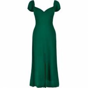 Reformation Baxley Midi Dress in Emerald Size 4 NWT